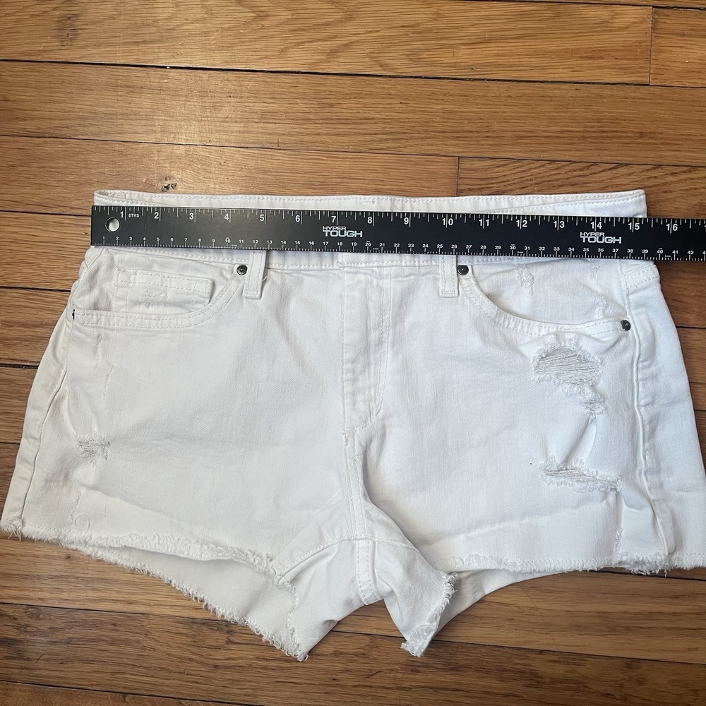 JOE'S JEANS LOS ANGELES Size 28 White Cutoff Jean Shorts Cotton Blend - Picture 7 of 9
